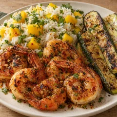 Shrimp and mango rice