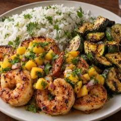 Shrimp with fresh salsa